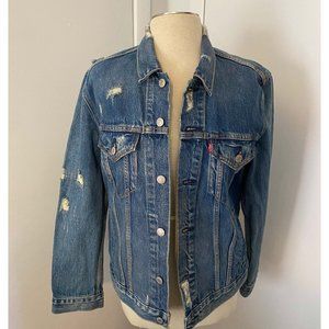 Levi Women's Distressed Denim Jacket Size